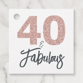 40 und fabelhafte rosa Glitzer Geburtstagsparty Geschenkanhänger