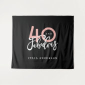 40 und fabelhafte rosa und minze Mädchen Geburtsta Wandteppich (Vorderseite (Horizontal))