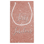 40 und fabelhafte Rose Gold Blush Pink Glitzer Kleine Geschenktüte (Rückseite)