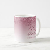 40 und fabelhafte Rose Gold Pink Dripping Glitzer Kaffeetasse (VorderseiteRechts)