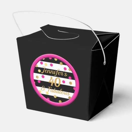 40 und fabelhafte schwarze chinesische Lebensmitte Geschenkschachtel (Rückseite)