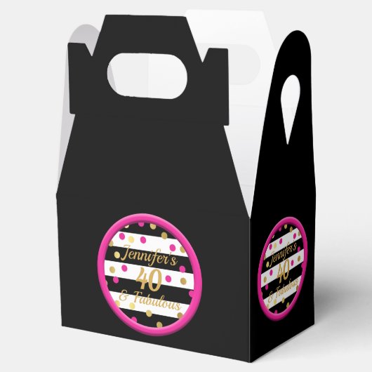 40 und fabelhafte schwarze Kabelboxen mit Handle Geschenkschachtel (Geöffnet)