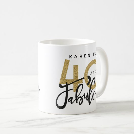 40 und fabelhafte Tasse (VorderseiteRechts)