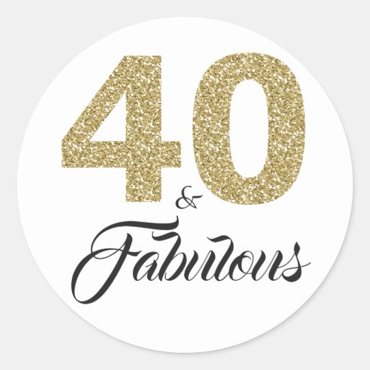 40 Und Fabelhafte Typografie 40 Geburtstag Runder Aufkleber Zazzle De