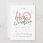 40 und fabelhafte Überraschungsgeburtstags-Party Einladung (Vorderseite)