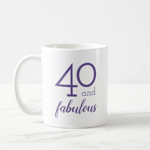 40 und fabelhafte Violet Geburtstagsgeschenk Kaffeetasse