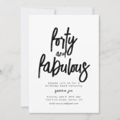 40 und fabelhafte Vorlage für den Geburtstag (Vorderseite)