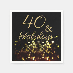40. und Fabelhafter Geburtstag Serviette