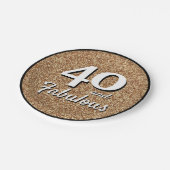 40 und fabelhafter Gold Glitzer 40. Geburtstag Pappteller (Schrägansicht)