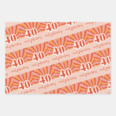 40 und fabelhafter, heller Retro-Pfirsich Geschenkpapier Set (Vorderseite 2)