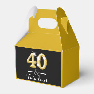 40 und fabelhafter schwarzer Goldgeburtstag Geschenkschachtel