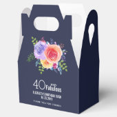 40 und fabelhafter Text - Aquarellblume Geburtstag Geschenkschachtel (Geöffnet)