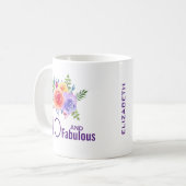 40 und fabelhafter Text - Aquarellfarben Blumenstr Kaffeetasse (Vorderseite Links)