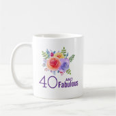 40 und fabelhafter Text - Aquarellfarben Blumenstr Kaffeetasse (Links)