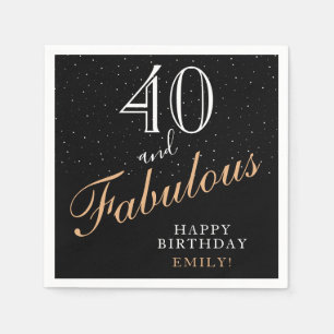 40. und fabelhaftes Black Elegant 40. Geburtstag P Serviette
