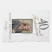 40 und fabelhaftes Elegant 40. Geburtstag Foto Geschirrtuch (Horizontal)