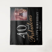 40. und fabelhaftes elegantes Black 40. Geburtstag Wandteppich (Vorderseite)