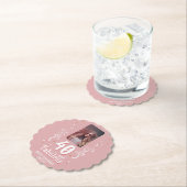 40 und fabelhaftes Foliage Pink Foto 40. Geburtsta Untersetzer (Vor Ort)