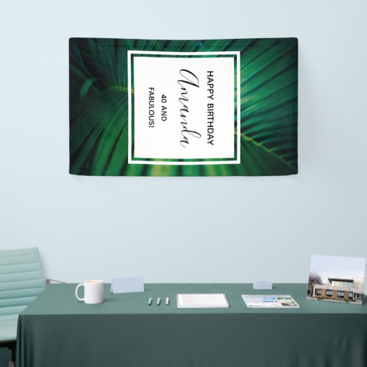 40 und fabelhaftes grünes tropisches Leaf Geburtst Banner (Messeveranstaltung)