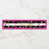 40 und fabelhaftes Hot Pink Schwarz-weiß Gold Wasserflaschenetikett (Einzelnes Label)