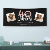 40 und fabelhaftes, rosa und minze Geburtstag Banner (Messe)