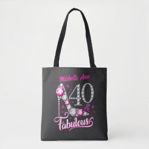 40 und Fabulous, 40. Geburtstag, jeder Name, bearb Tasche