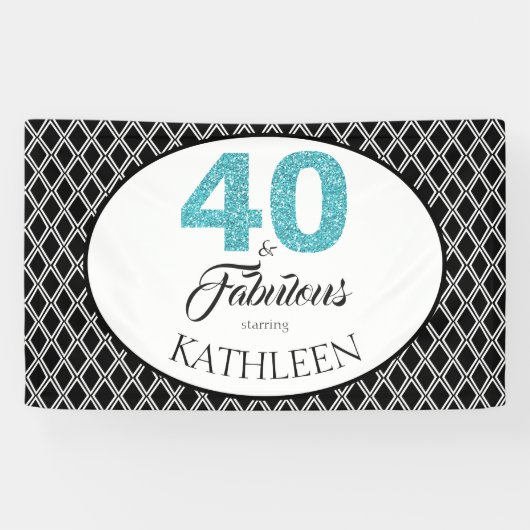40 und Fabulous Custom 40. Geburtstag Banner (Horizontal)