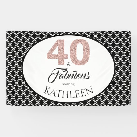 40 und Fabulous Custom 40. Geburtstag Banner (Horizontal)