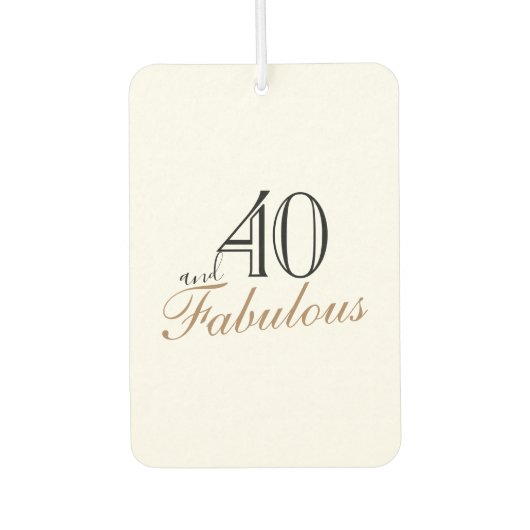 40 und Fabulous Elegant Script Geburtstag Foto Autolufterfrischer (Vorderseite)
