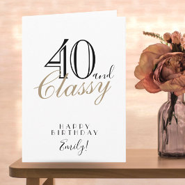 40 und Fabulous Elegant Typografie 40. Geburtstag Karte