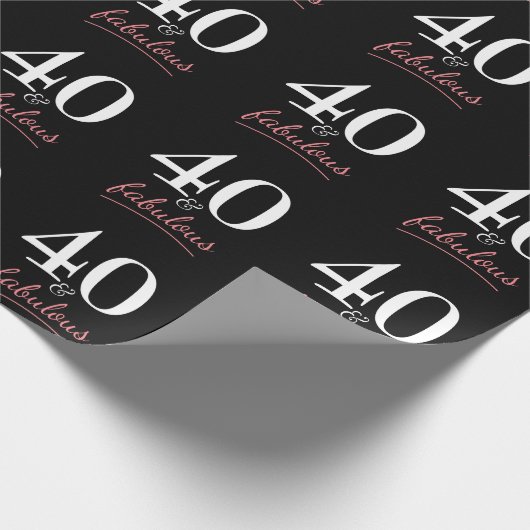 40 und Fabulous Geburtstag Geschenkpapier (Ecke)