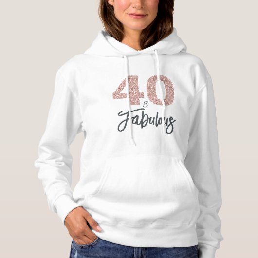 40 und fabulous Geburtstagsgeschenk Hoodie (Vorderseite)