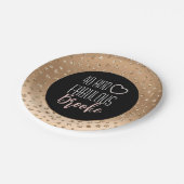 40 und fabulous Girly Stylish Gold Black Blush Pappteller (Schrägansicht)