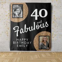 40 und fabulous Gold Glitzer 2 Foto 40. Geburtstag
