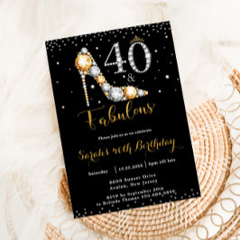 40 und Fabulous High Heel Diamonds 40. Geburtstag Einladung