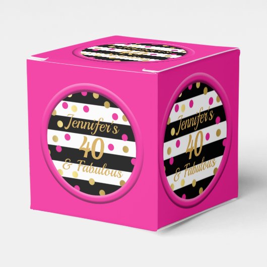 40 und Fabulous Hot Pink Black Fevor Boxen Geschenkschachtel (Vorderseite)