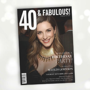 40 und Fabulous Magazine Cover 40. Geburtstag Einladung