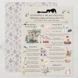 40 und Fabulous | New Orleans Birthday Itinerary Einladung