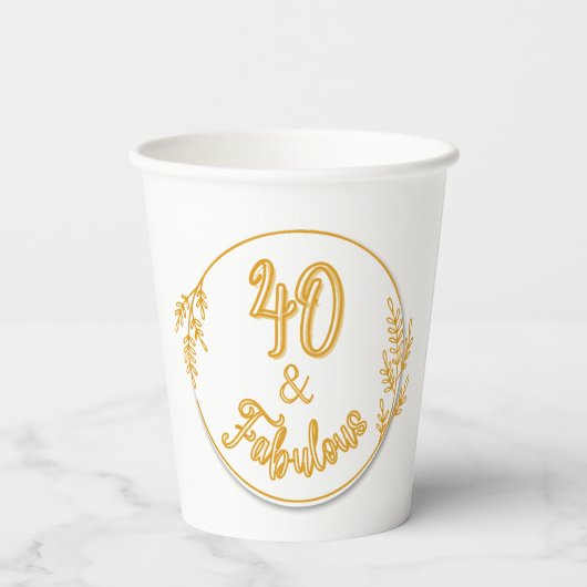40 und Fabulous Pappbecher (Rückseite)
