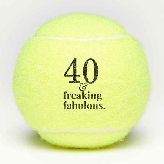 40 und fabulous Personalisiert Geburtstag Tennisbälle (Vorderseite)
