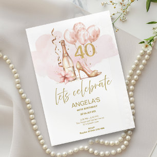 40 und Fabulous PInk 40. Geburtstagseinladung Einladung