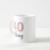 40 und fabulous Pink Glitzer 40. Geburtstag Kaffeetasse (Vorderseite Links)