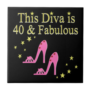 40 UND FABULOUS PINK SHOE QUEEN DESIGN FLIESE