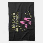 40 UND FABULOUS PINK SHOE QUEEN DESIGN GESCHIRRTUCH (Vertikal)
