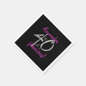 40 und Fabulous Pink und Black Personalisiert Serviette (Ecke)