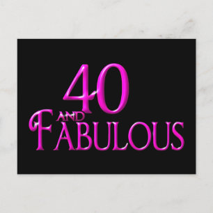 40 und Fabulous Postkarte