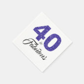 40 und Fabulous Royal Blue Glitzer Birthday Party Serviette (Ecke)