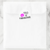 40 und Fabulous (schwarz und rosa) Runder Aufkleber (Tasche)