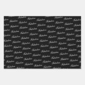 40 und Fabulous Script Modernes Schwarzes 40. Gebu Geschenkpapier Set (Vorderseite 3)