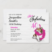 40 und Fabulous Sheltie Pink Scarf Einladung (Vorderseite)